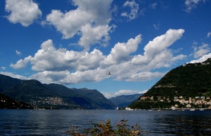 nuvole, lago, cielo, panorama, acqua, aereo, montagne, paesaggio, monti