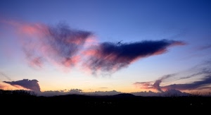 nuvole, cielo, tramonto, azzurro, rosa, nero, silhouette, alba, rosso, viola, controluce, blu, panorama, paesaggio, montagne