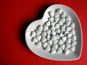 confetti, bianco, rosso, cuore, piatto, cuori, cuoricini