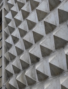 muro, triangoli, piramidi, punte, bianconero, geometrie, geometria, bianco, palazzo, rivestimento, minimalismo, geometrico