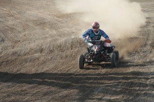 quad, polvere, sabbia, corsa, sport, terra, casco, ombra, ruote, fumo, gara, moto