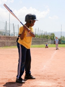 mazza, casco, campo, sport, baseball, bambino, bambini