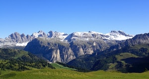neve, montagne, montagna, verde, panorama, alberi, prato, cielo, prati, boschi