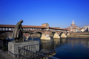 fiume, ponte, statua, acqua, monumento, lavandaia, archi, ringhiera, chiesa, campanile