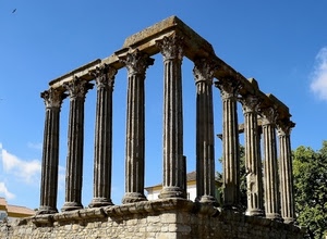 colonne, cielo, tempio, nuvole, capitelli, ruderi, rovine, alberi, greco, verde, archeologia, rudere, pietra, azzurro, base, case, antichità