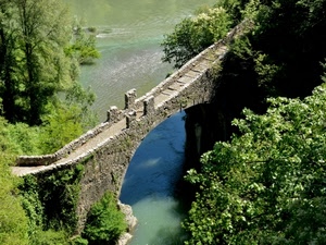 ponte, acqua, fiume, alberi, verde, romano, pietra