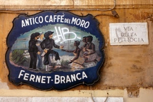 insegna, caffè, targa, bersaglieri, blu, moro, muro, via, antico, more, numero, bar