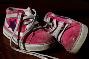 scarpe, lacci, stella, rosa, bianco, due, stringhe, rosso, sportive, paio, nero, stelle, gomma, ginnastica