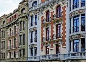finestre, balconi, palazzi, balaustre, palazzo, liberty, vetri, ringhiere, bianco, decorazioni, fregi, facciate, balcone
