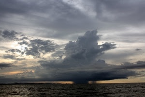 mare, nuvole, acqua, cielo, tramonto, maltempo, temporale, tromba