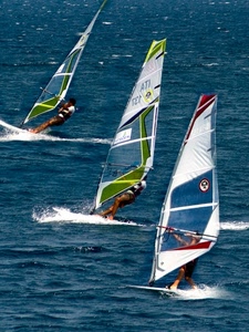 mare, vele, tre, sport, surf, acqua, windsurf, scie