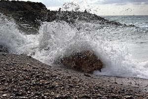 mare, spiaggia, scogli, onda, sassi, onde, acqua, spruzzi, schiuma