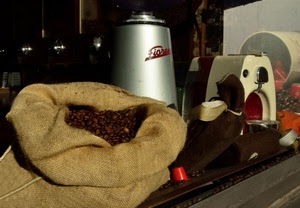 caffè, sacco, chicchi, iuta, marrone, grani, macchina