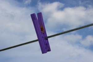 molletta, viola, cielo, filo, nuvole, cavo, corda