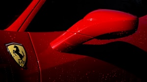 ferrari, cavallino, rosso, specchietto, stemma, rampante, marchio, giallo, auto