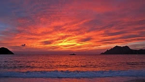 tramonto, mare, cielo, rosso, nuvole, alba, onde, nave, acqua, sole, isole, onda, luce, schiuma, barca, controluce, montagne