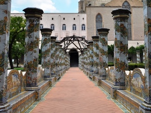 colonne, panchine, palazzo, prospettiva, viale, disegni, chiostro, chiesa, ceramica