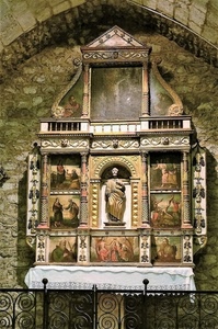 altare, statua, statue, cancello, tovaglia, ringhiera, balaustra, quadri, dipinti, pala, chiesa, polittico, arco, immagini