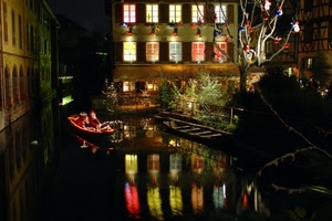 acqua, finestre, luci, barca, colori, riflessi, albero, riflesso, notte, natale, addobbi, notturno, rosso, canale, alberi