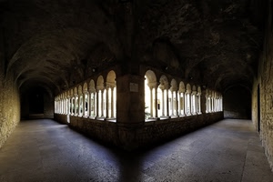 archi, colonne, chiostro, ombra, volta, luce, pavimento, portici, volte, portico, prospettiva, colonnato