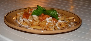 basilico, piatto, pasta, cibo, pomodoro, verde, formaggio, sugo
